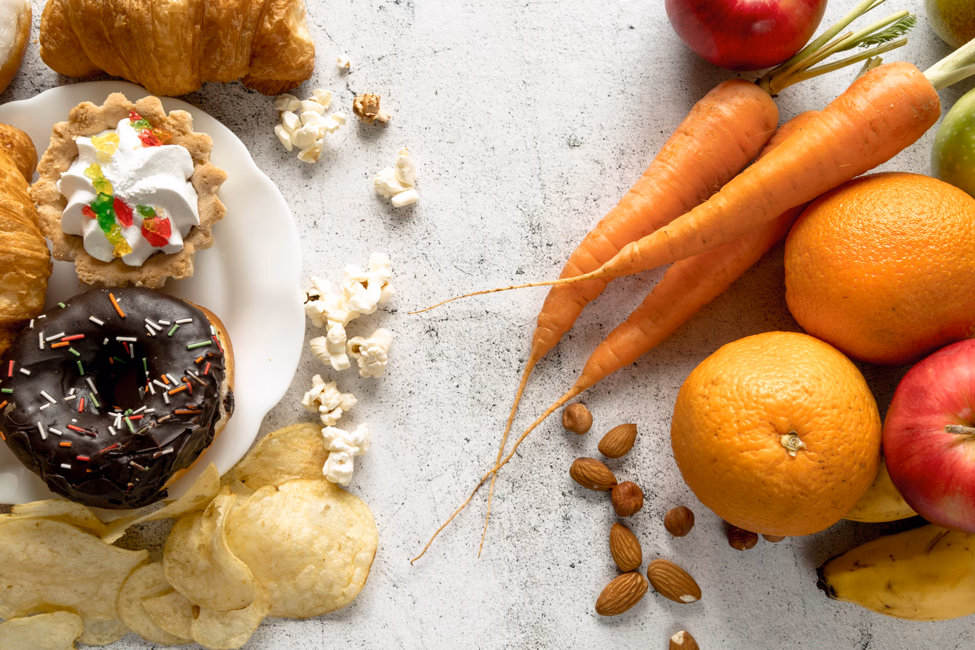 Healthy fresh vegetables and fruits for diabetes management including leafy greens and berries